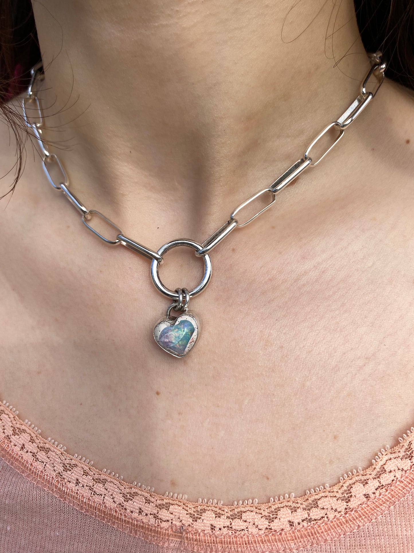 opal heart choker