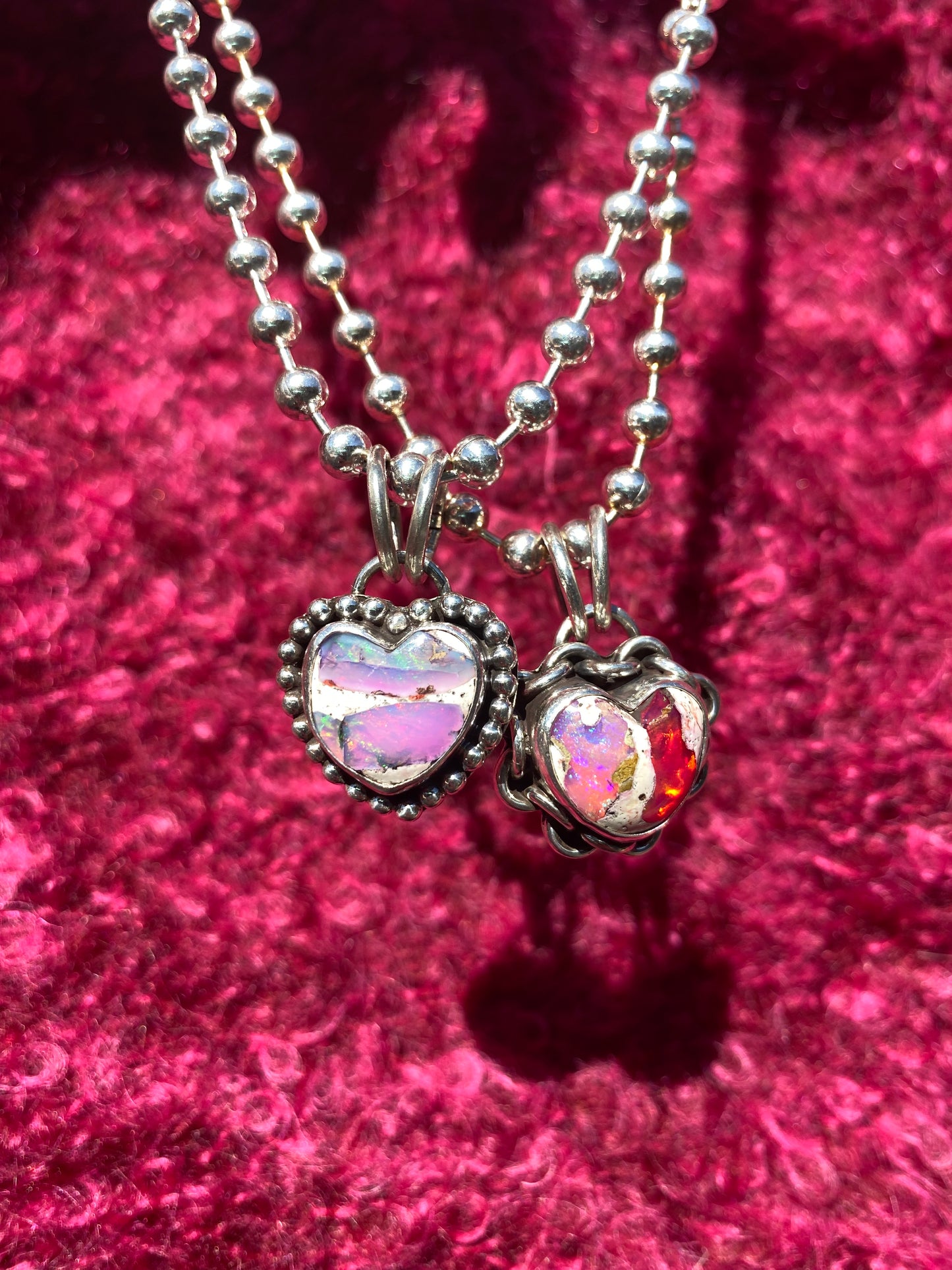 opal heart necklace