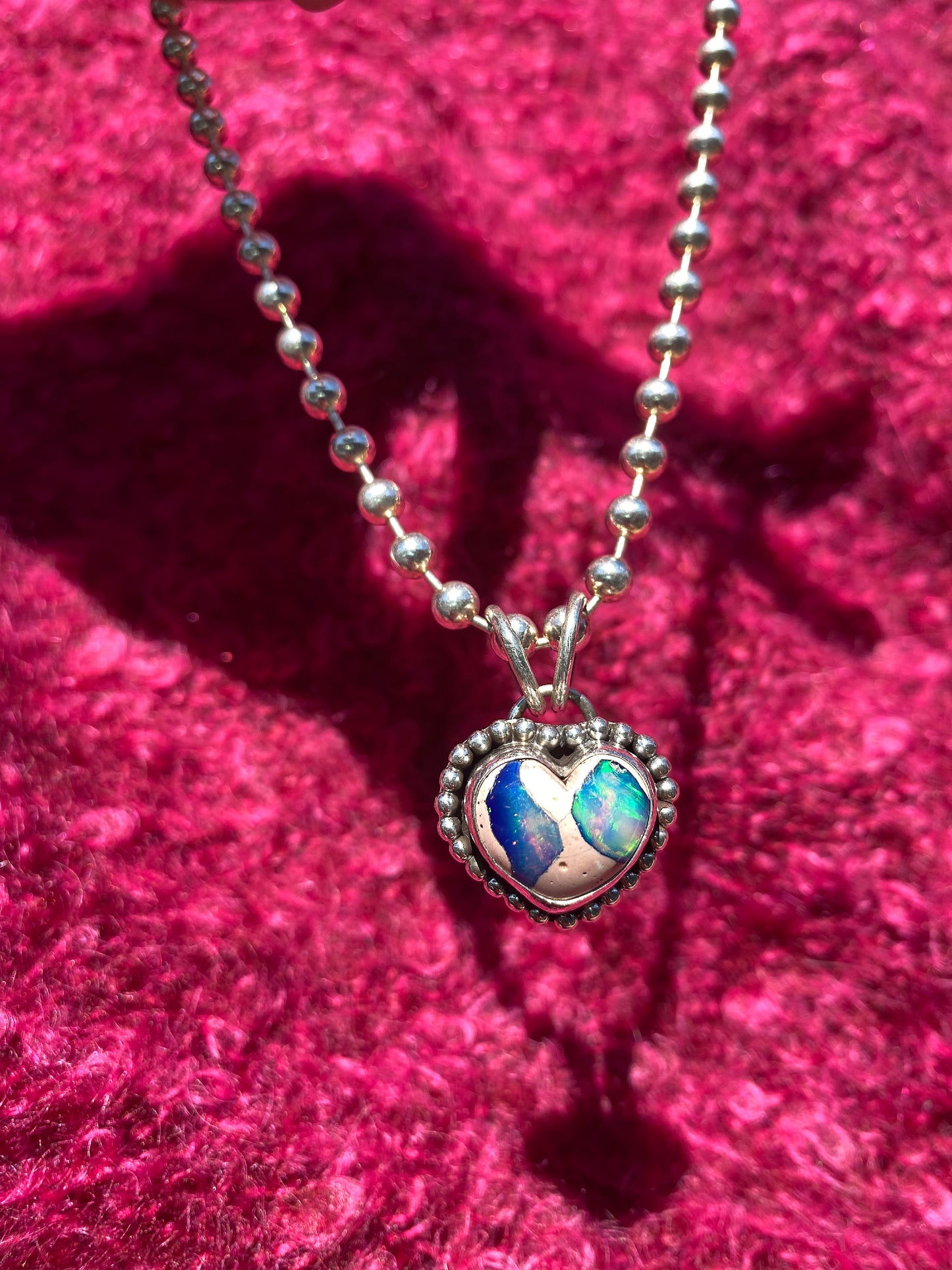 opal heart necklace