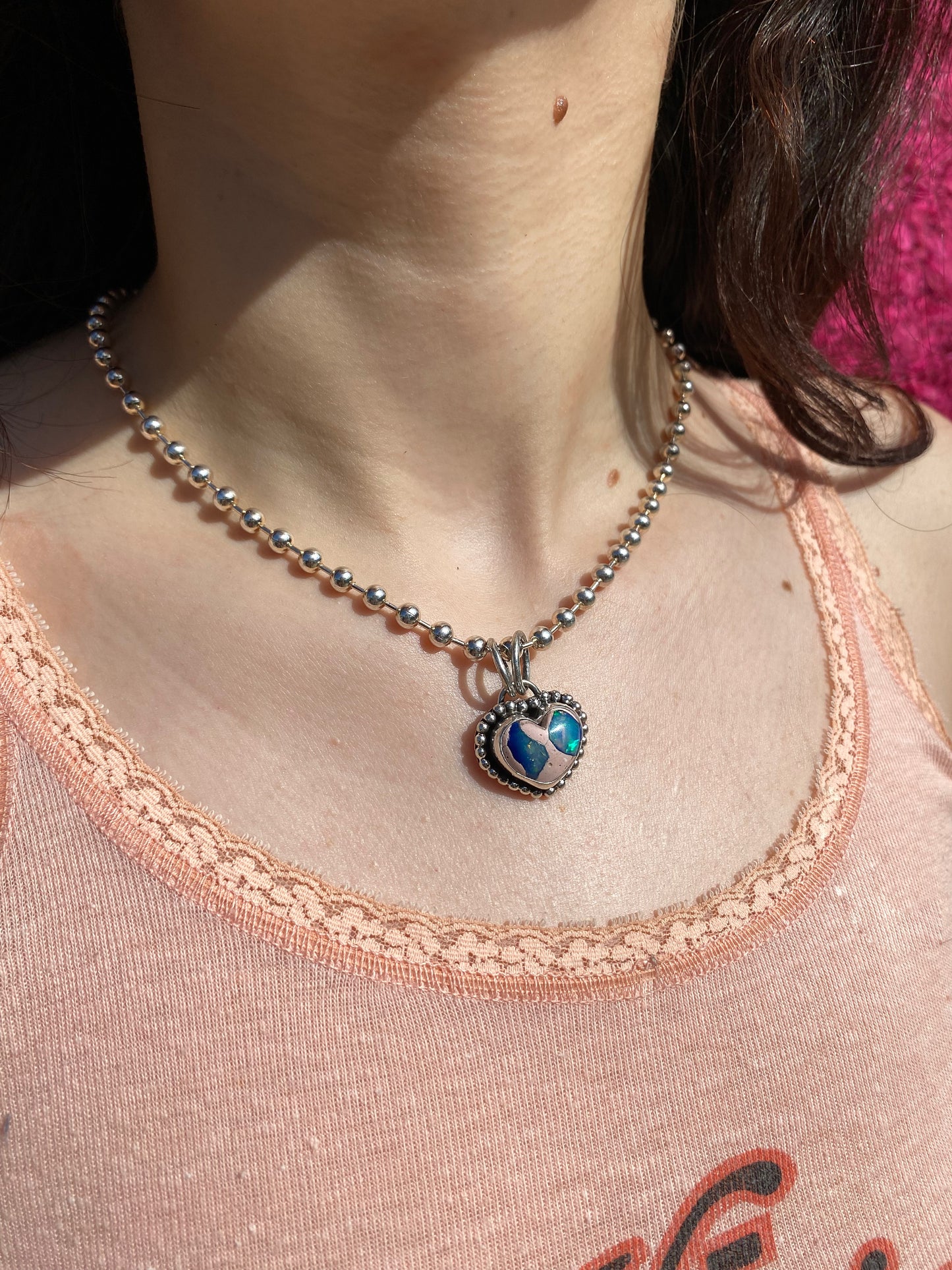 opal heart necklace