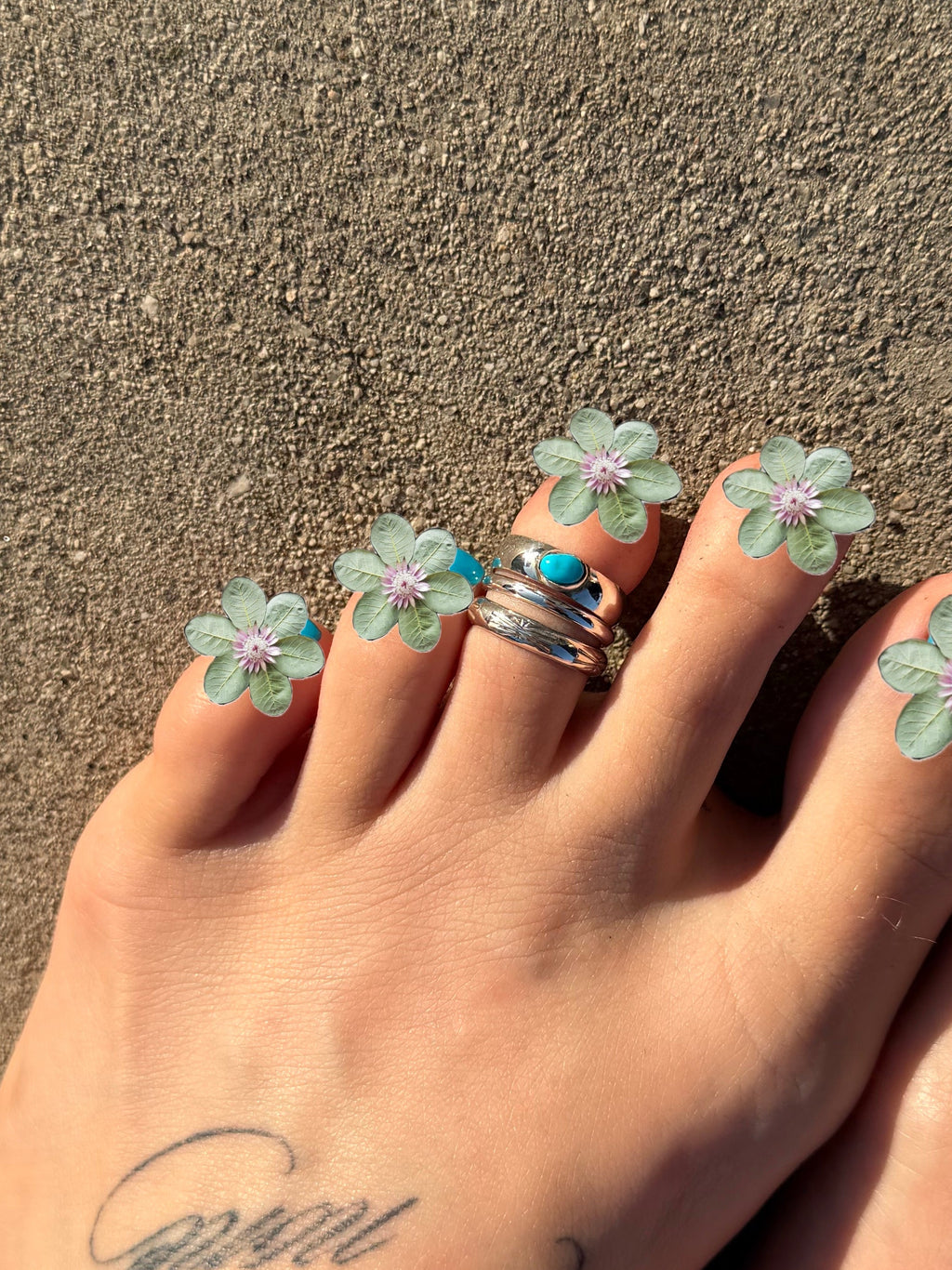 Turquoise Toe Rings